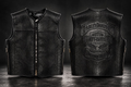 Embossed Motorcycle Vest front