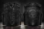Embossed Motorcycle Vest front