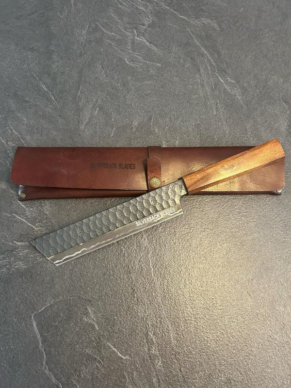 J2 420C Japanese steel blades with luxurious walnuts and Ash wood handles with leather sheath  - Image 2