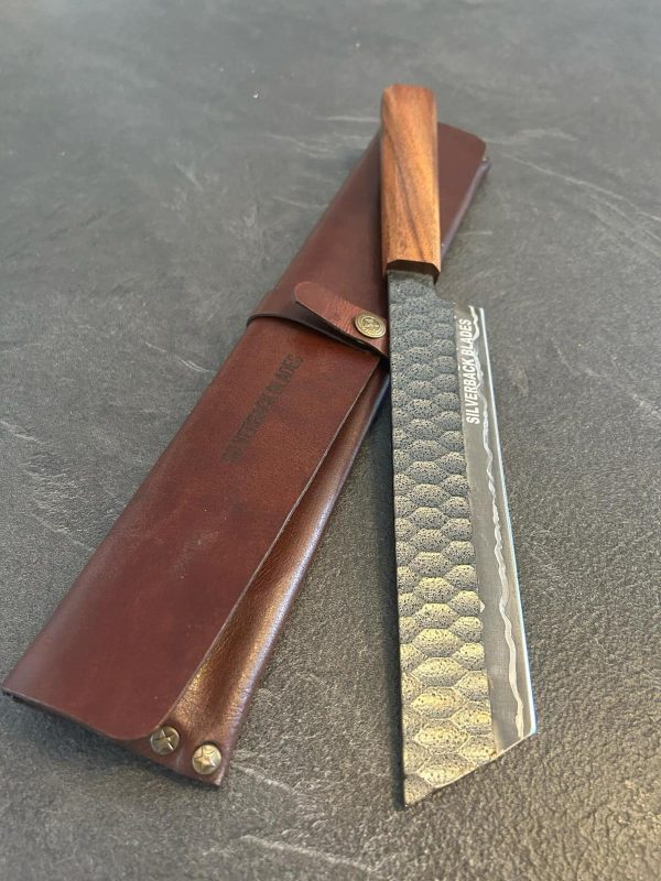 J2 420C Japanese steel blades with luxurious walnuts and Ash wood handles with leather sheath 